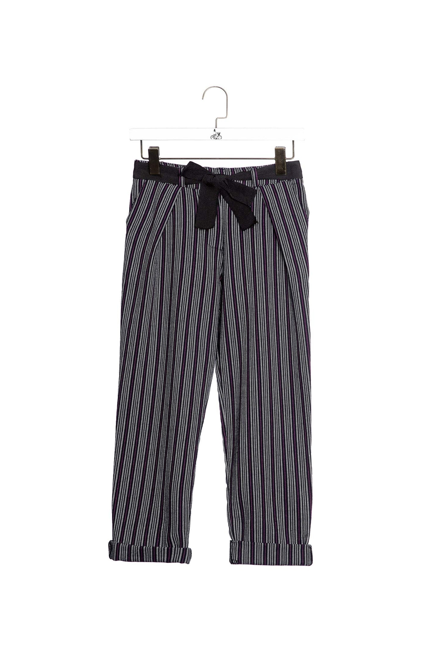 Tie-waist Striped Pants