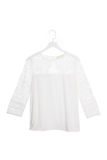 Guipure Lace Long-sleeved Blouse