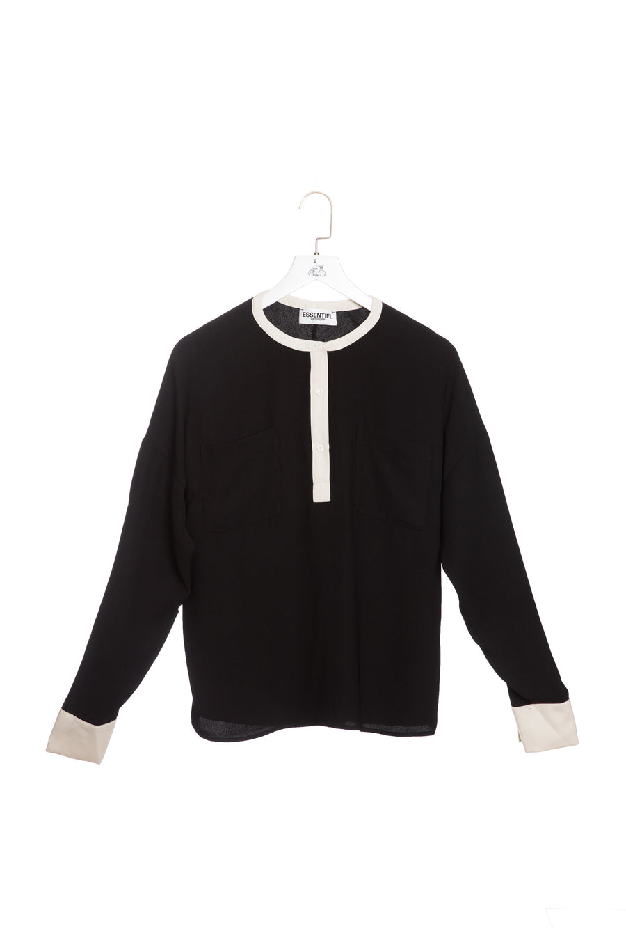 Long Sleeved Contrast Blouse