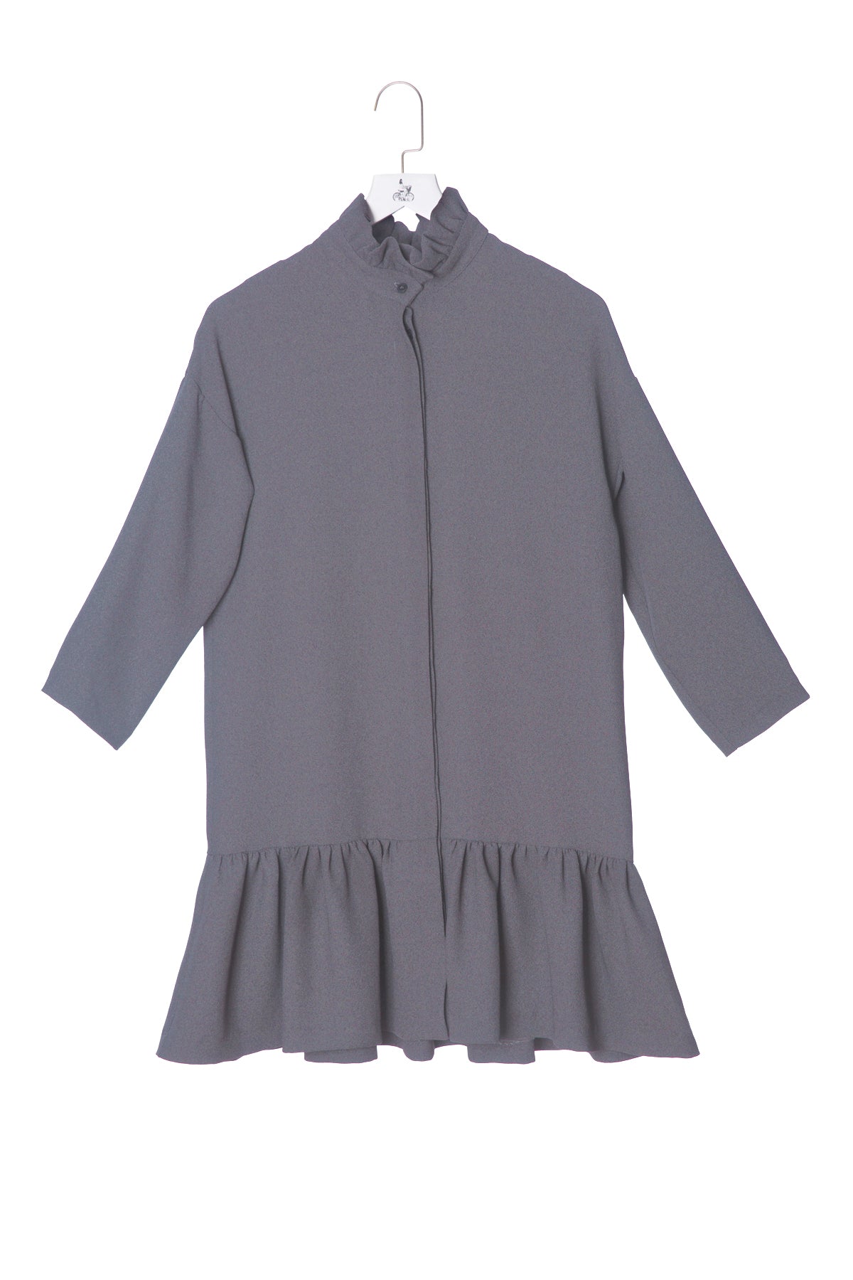 Ruffled Collar Shirtdress