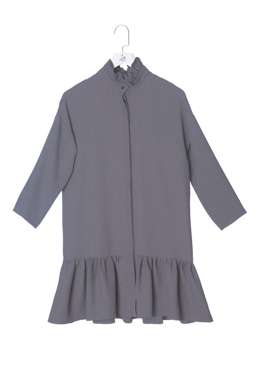 Ruffled Collar Shirtdress