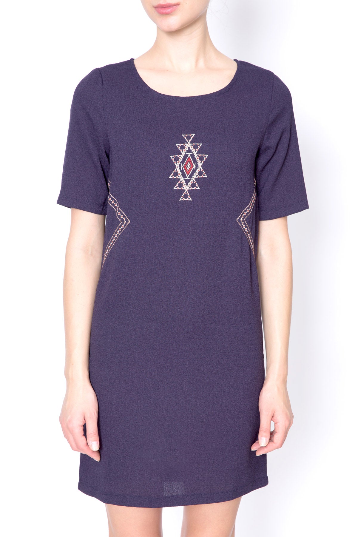 Embroidered Shift Dress