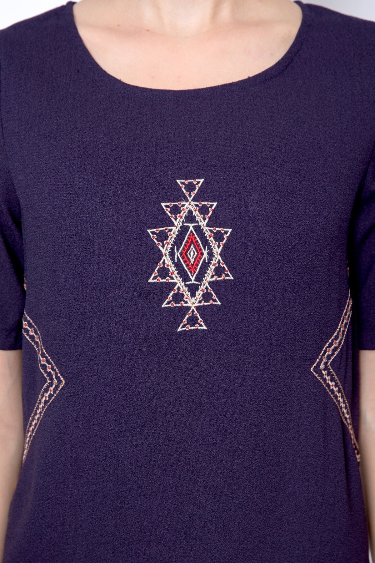 Embroidered Shift Dress