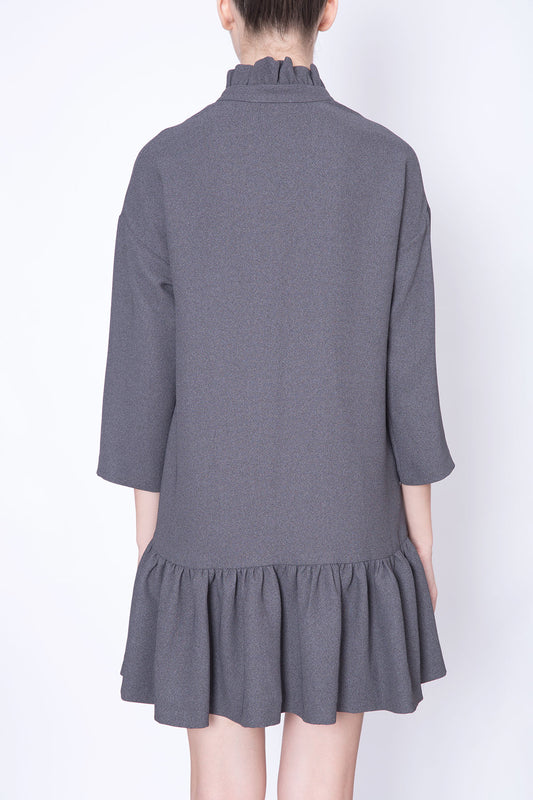 Ruffled Collar Shirtdress