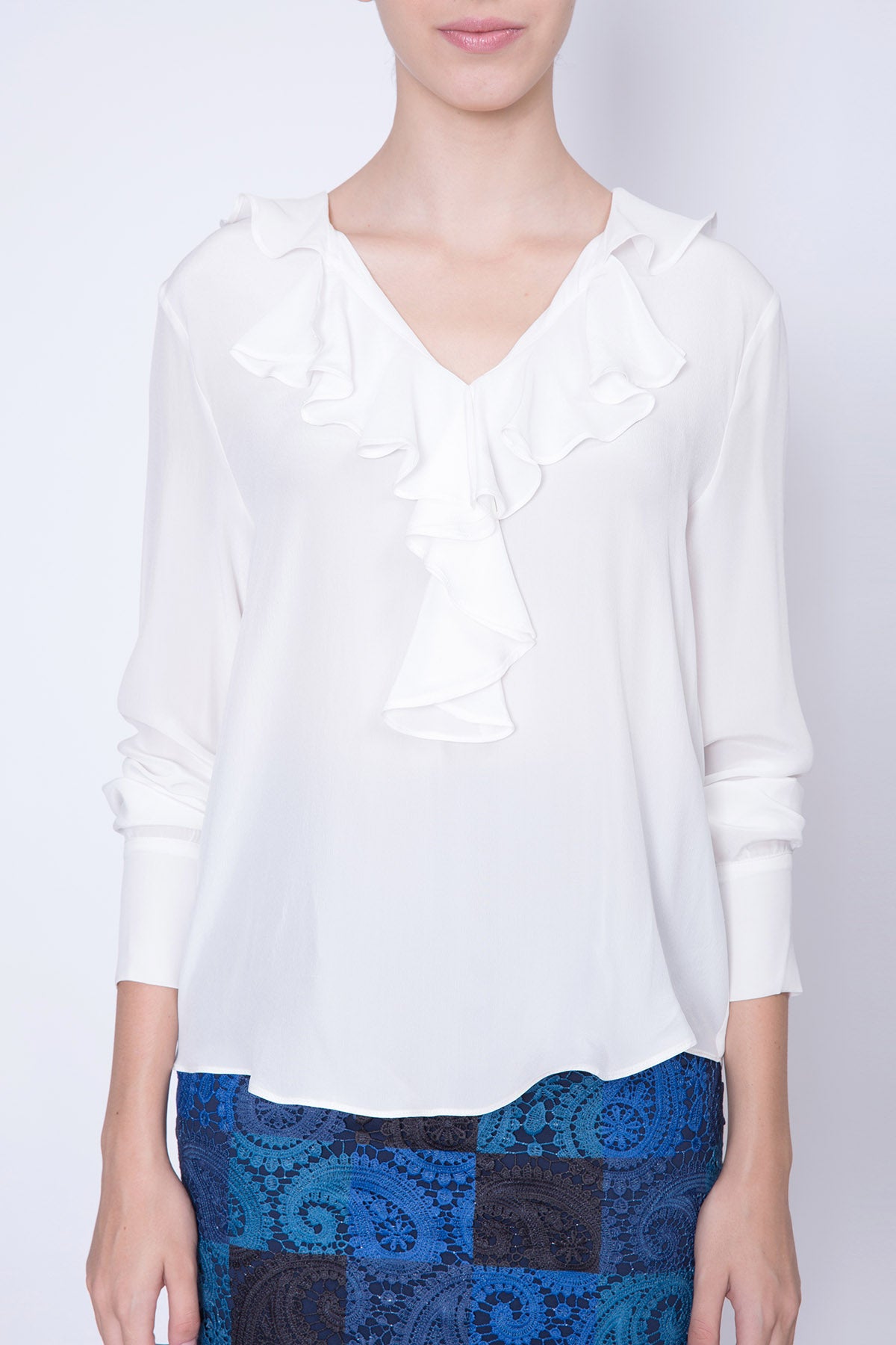 Ruffled Silk Top