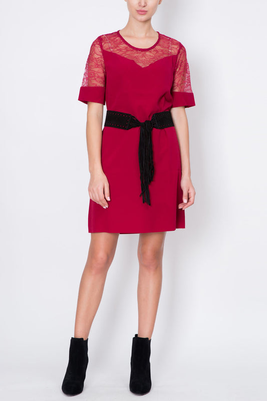 Suede Leather Belt with Tassel