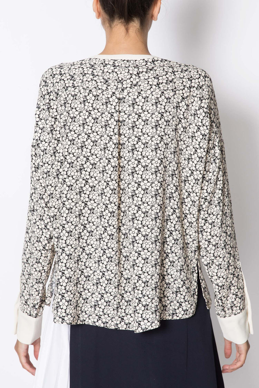 Long Sleeved Contrast Blouse