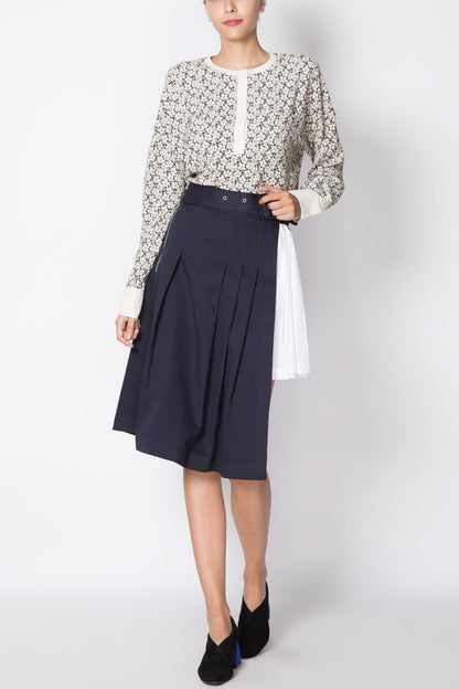 Long Sleeved Contrast Blouse
