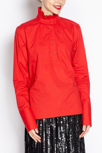 Frilled Cotton Shirt