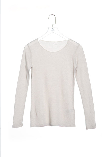 Sail Neck Long Sleeves Cashmere T-Shirt