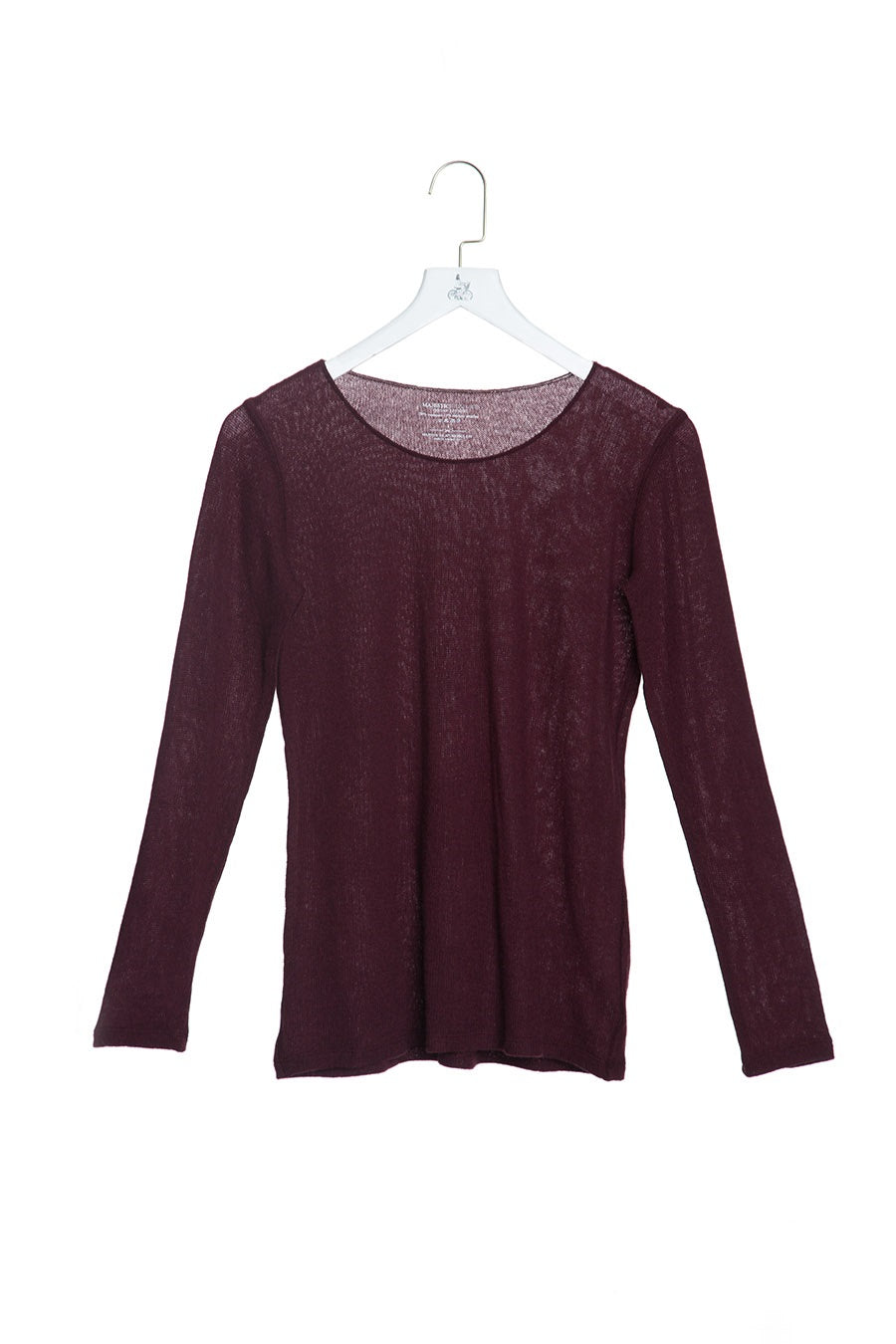 Sail Neck Long Sleeves Cashmere T-Shirt