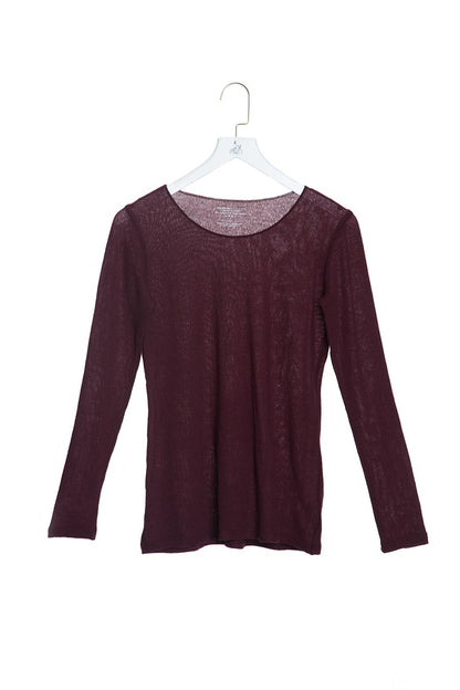 Sail Neck Long Sleeves Cashmere T-Shirt