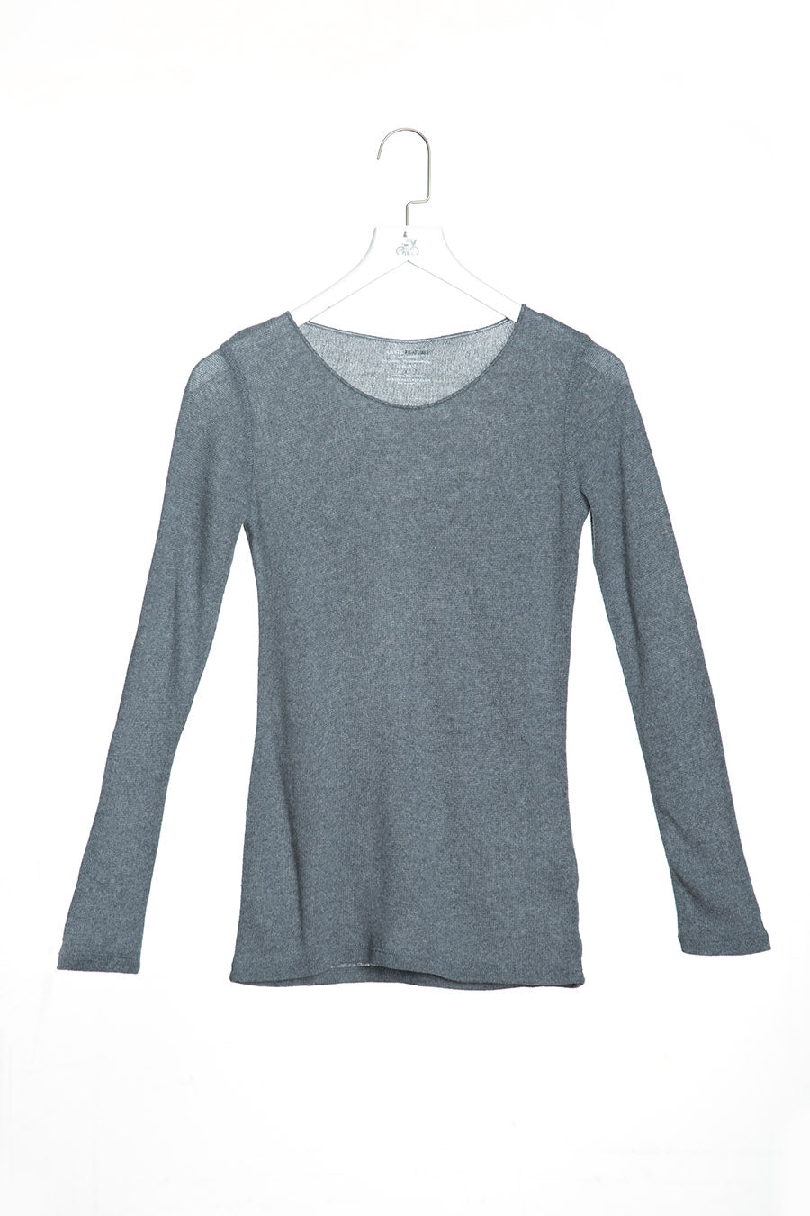 Sail Neck Long Sleeves Cashmere T-Shirt