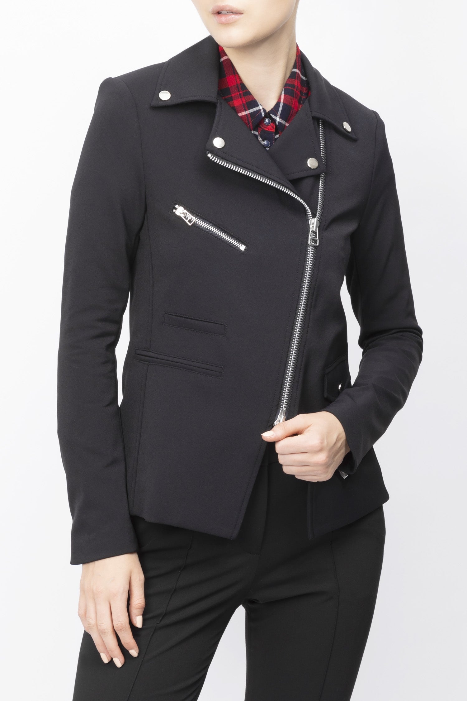 Asymmetric Biker Jacket - RUE MADAME | BOUTIQUE PARISIENNE