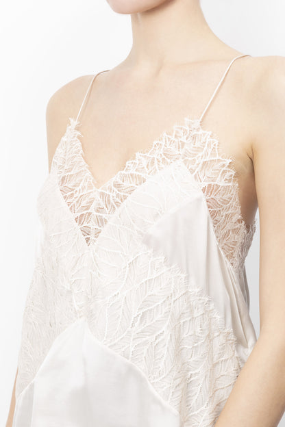 Lace Trimmed Silk Camisole Top