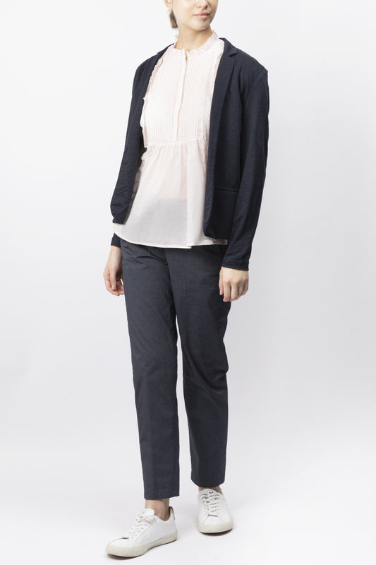 Linen Blend Knit Blazer