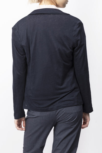 Linen Blend Knit Blazer