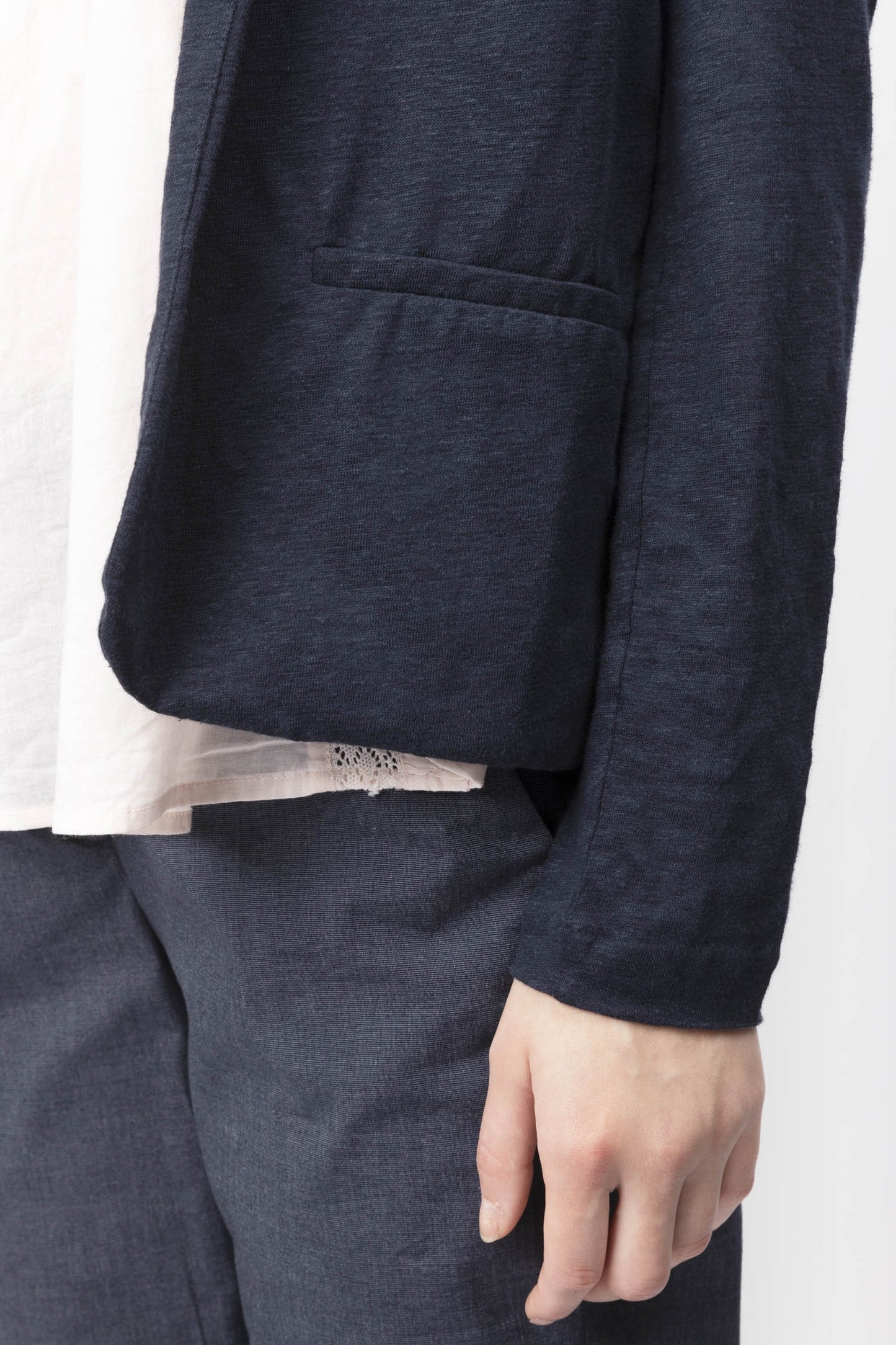 Linen Blend Knit Blazer
