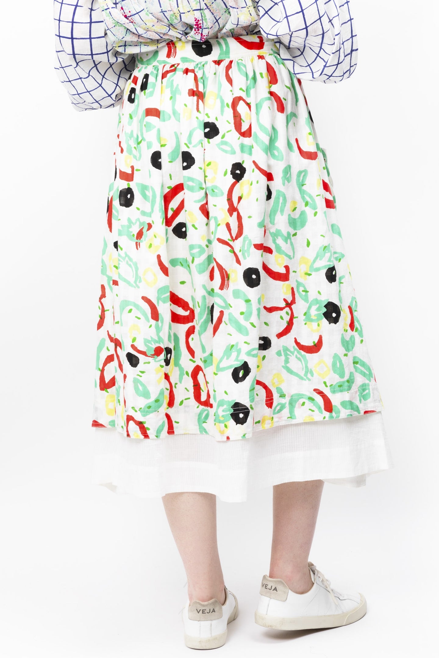 Abstract Printed Cotton Skirt - RUE MADAME | BOUTIQUE PARISIENNE