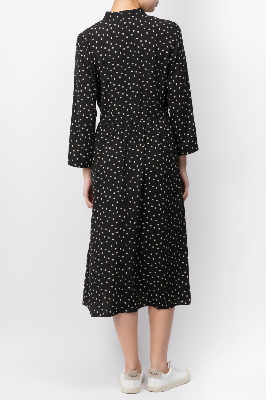 Polka Dot Printed Midi Dress