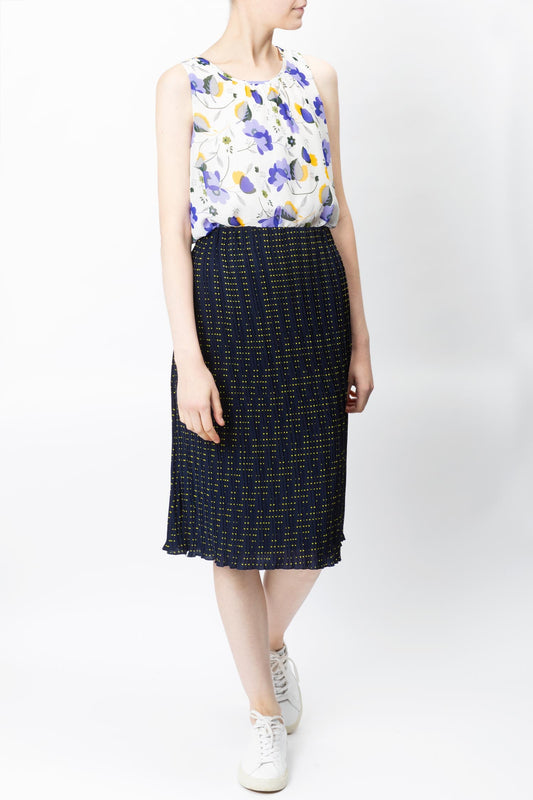 Pleated Skirt With Polka Dot Print