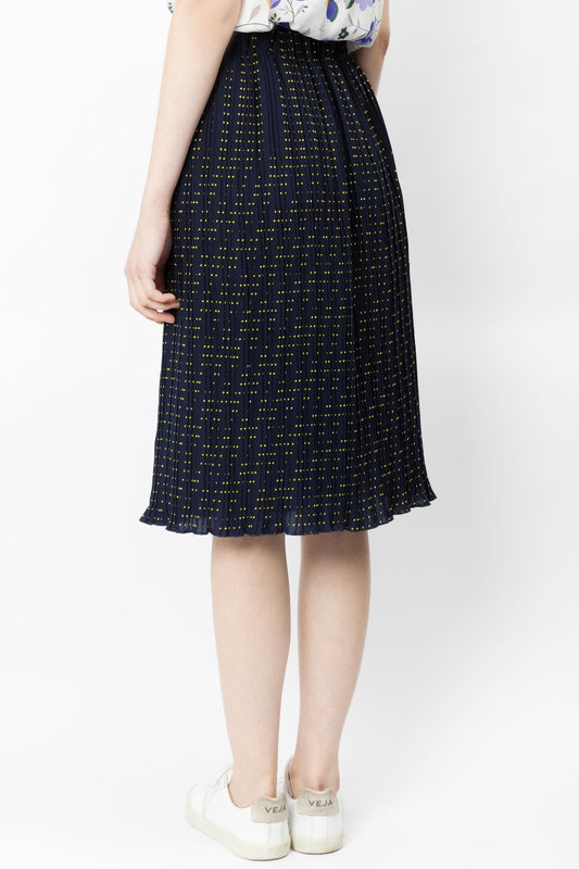 Pleated Skirt With Polka Dot Print
