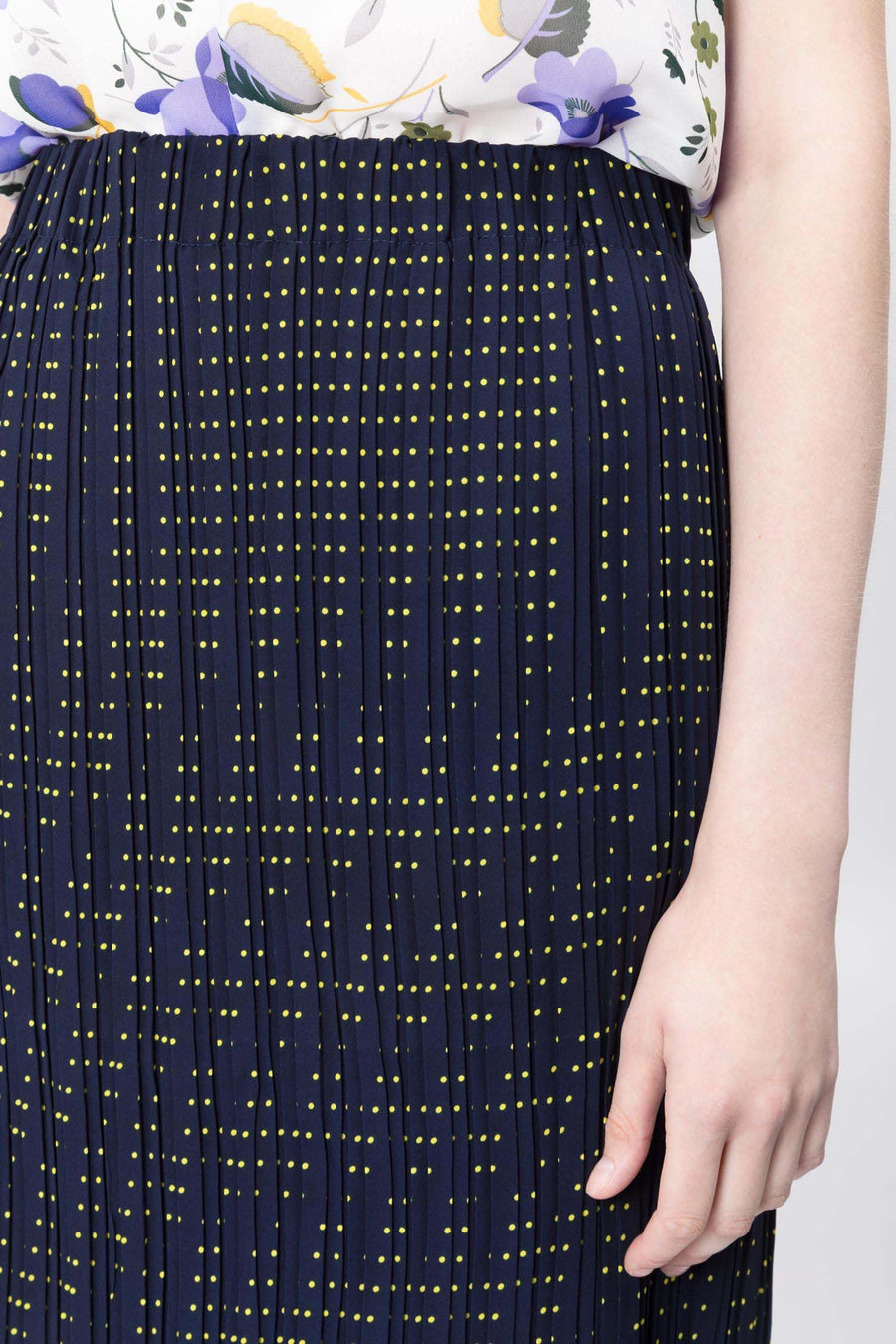 Pleated Skirt With Polka Dot Print