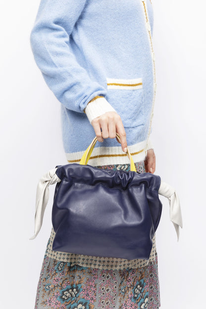 Oversized Drawstring Leather Tote Bag
