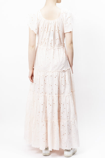 Tie-neck Tiered Cotton Dress