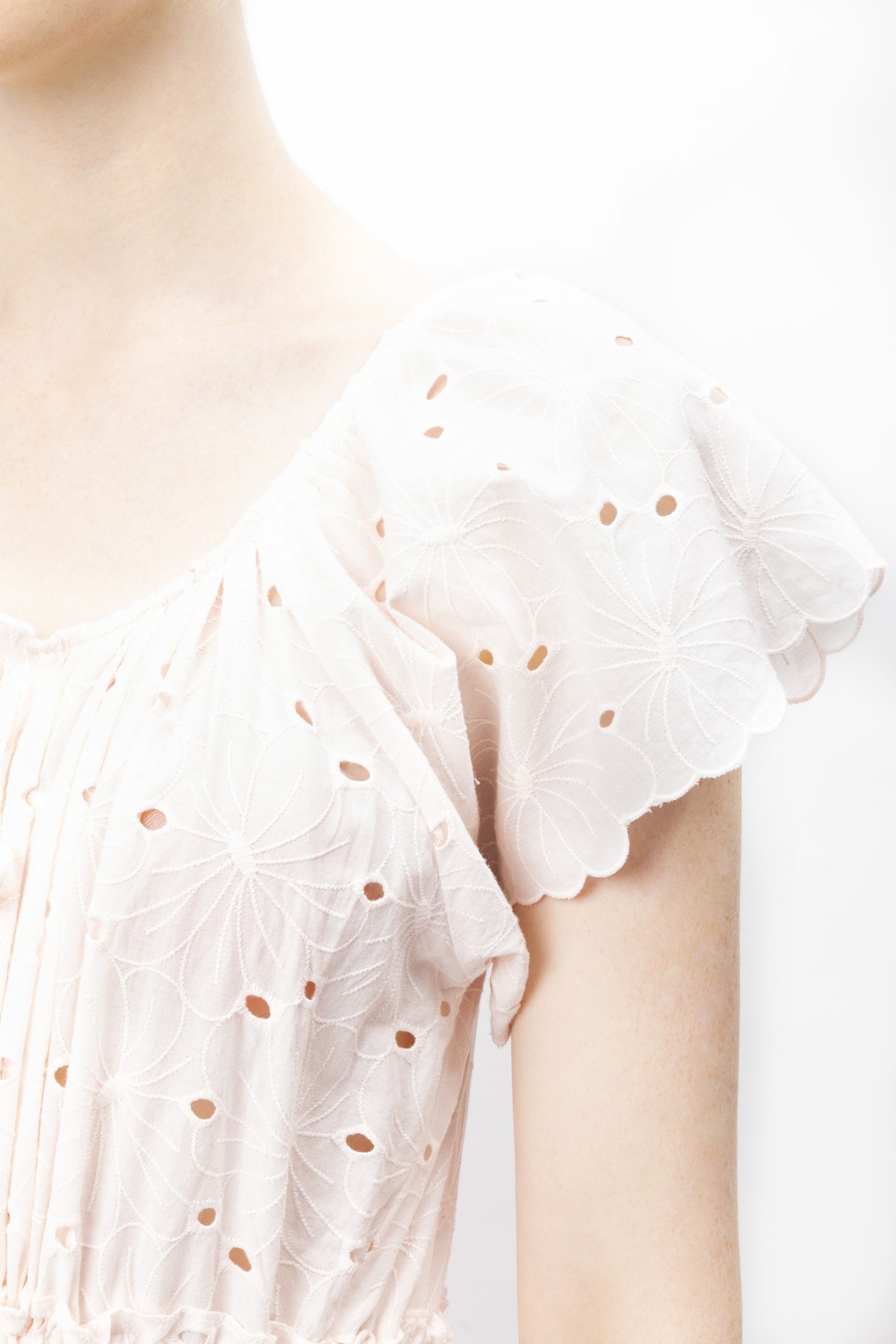 Tie-neck Tiered Cotton Dress