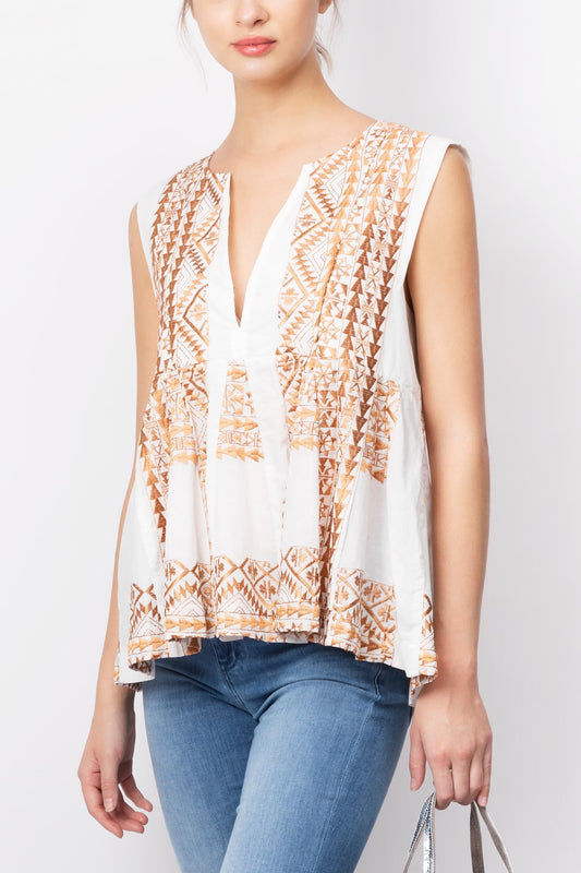 Tiered Embroidery Top