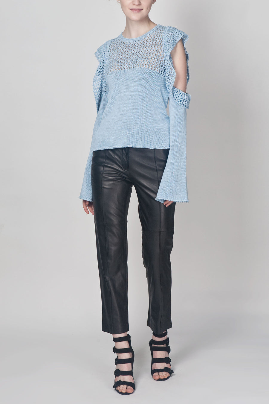 Cut-out Sweater with Elongated Sleeves