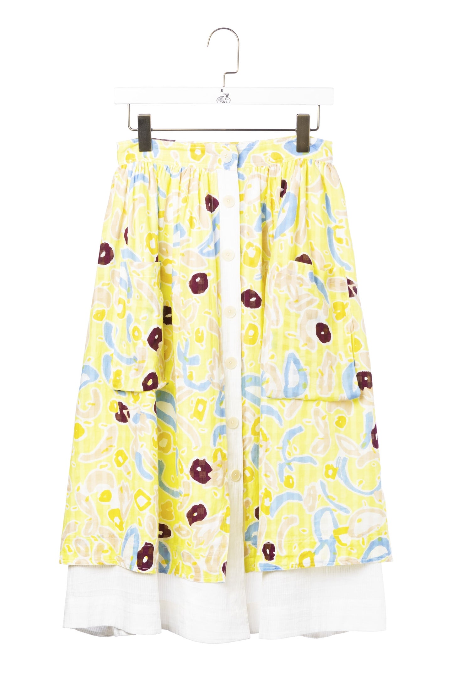 Abstract Printed Cotton Skirt - RUE MADAME | BOUTIQUE PARISIENNE