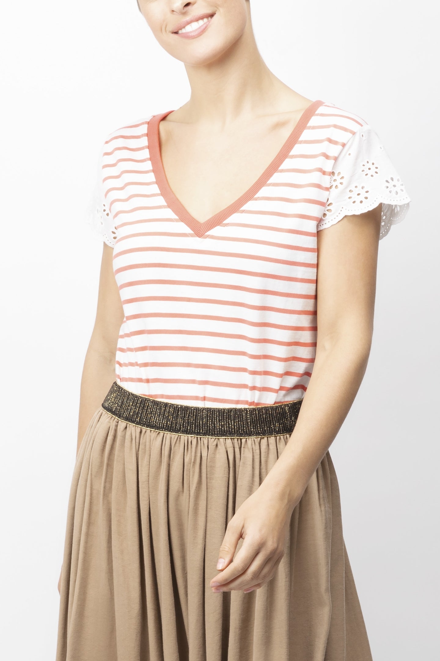Striped Lace T-shirt