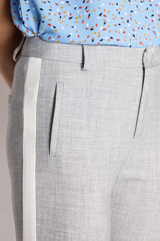 Striped Mid Rise Trousers