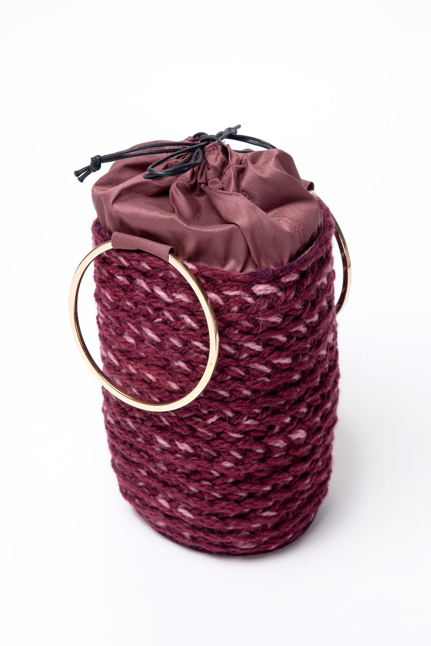 Wool Blend Knit Bucket Bag