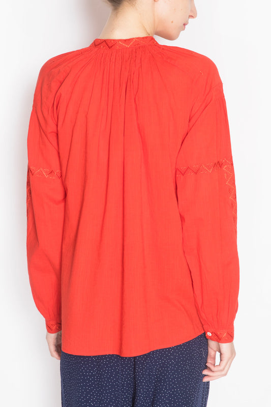 Long-sleeve Embroidered Blouse