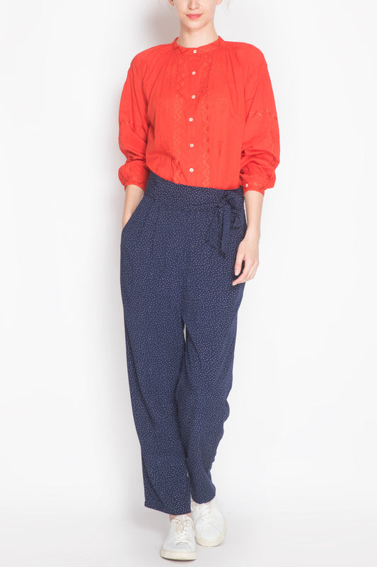 Long-sleeve Embroidered Blouse