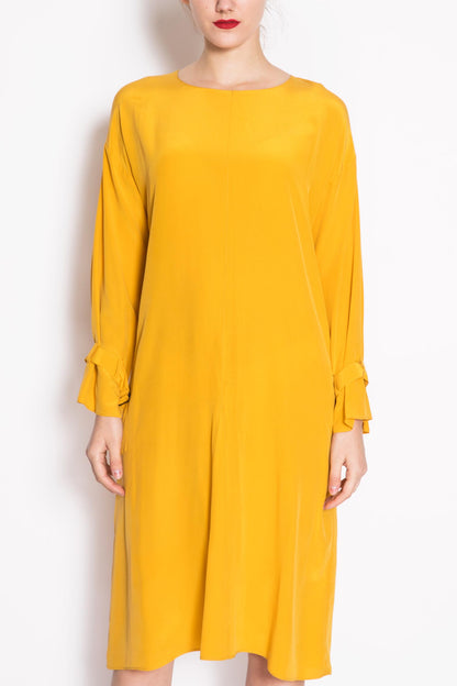 Silk Long-sleeved Float Dress