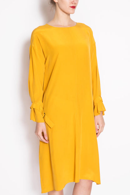 Silk Long-sleeved Float Dress