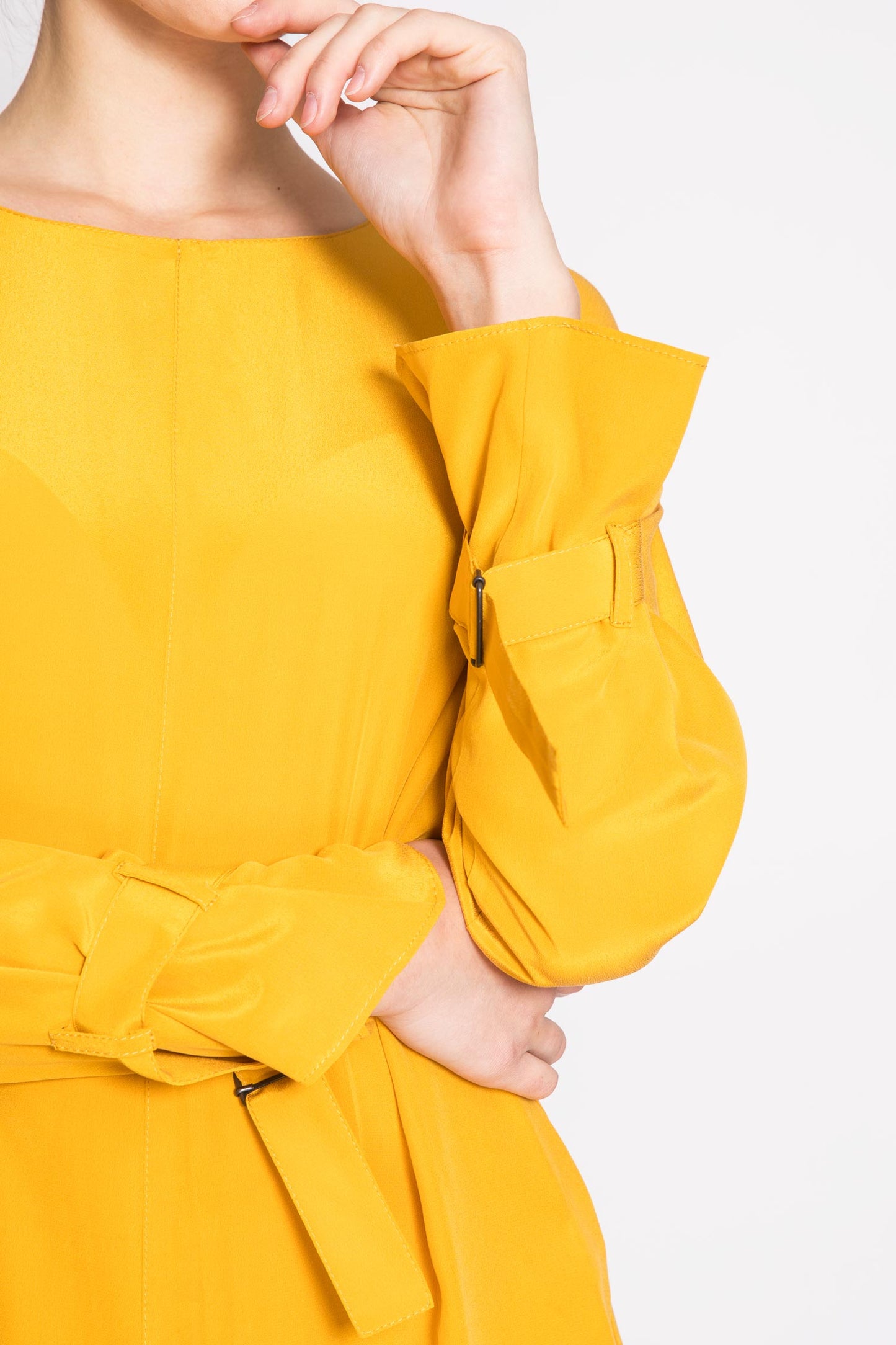 Silk Long-sleeved Float Dress