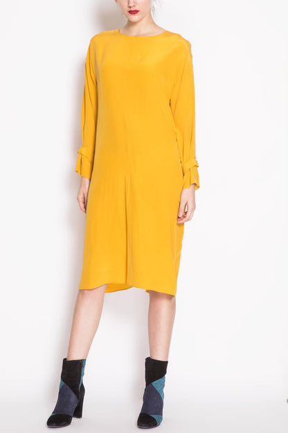 Silk Long-sleeved Float Dress