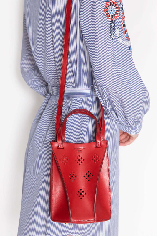 Medium Leather Cutout Bucket Bag