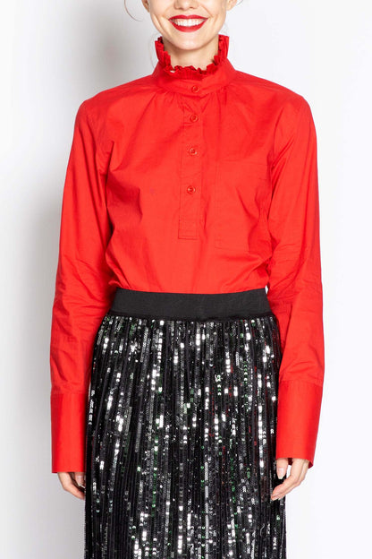 Frilled Cotton Shirt