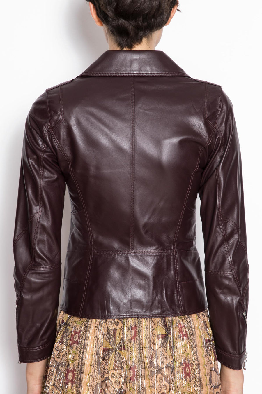 Design Double-breasted Lamb Leather Jacket