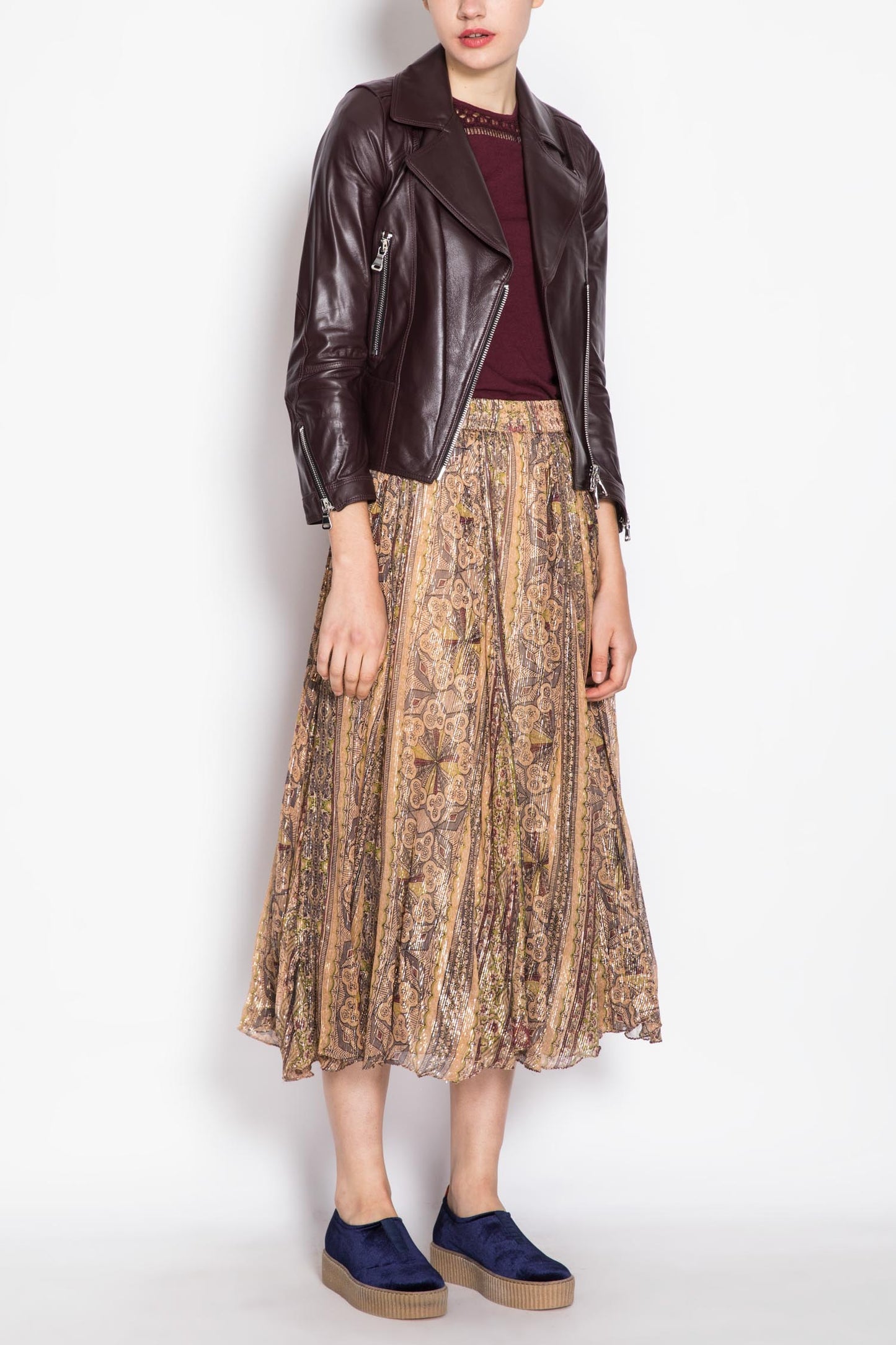 Design Double-breasted Lamb Leather Jacket