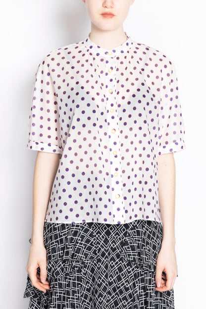 Polka Dot Printed Cotton Shirt