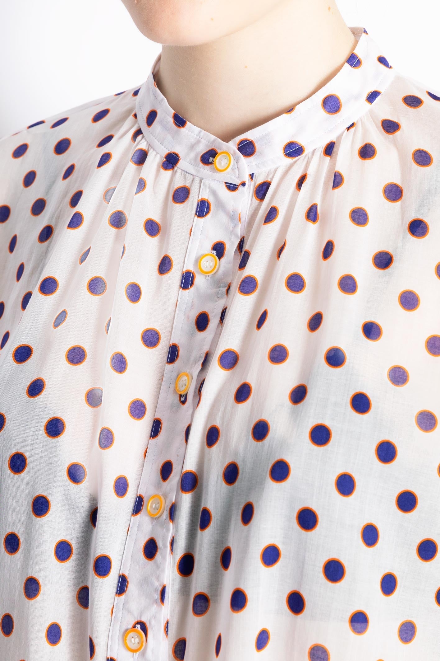 Polka Dot Printed Cotton Shirt