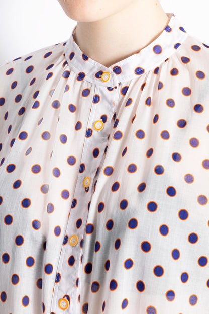 Polka Dot Printed Cotton Shirt