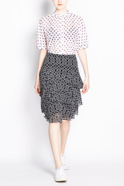 Polka Dot Printed Cotton Shirt